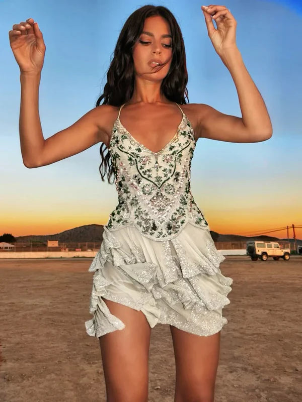 Vintage A line Spaghetti Straps Light Mint Green Chiffon Formal 8th Grade Homecoming Dress SH3386