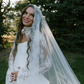 Modern Ball Gown Long Sleeve White Lace Satin Chiffon Long Wedding Dress SH7146