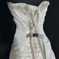 Vintage A Line Sweetheart Neck Beaded Pleated Satin Prom Dress Evening Dress SH5607