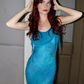 Charming Sheath Spaghetti Strap Beaded Blue Chiffon Party Dress Evening Dress SH2719
