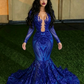 black girl prom dresses mermaid long prom Dress SA1525