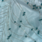 Blue Mermaid V Neck Beaded Chiffon Satin Long Prom Dress Party Dress SH3070
