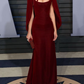 Beautiful Mermaid Buegundy Velvet Long Prom Dress  SH1363