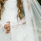 Dreamy A Line Long Sleeve Lace Corset Chiffon Long Train Wedding Dress SH7345