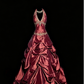 Vintage Ball Gown Halter Brown Sleeveless Long Prom Gown Fairy Prom Dresses SH3091