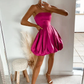 Strapless Mini Puff Homecoming Dress SH680