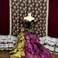 Vintage Secret Print Floral Layered Satin Prom Dress Party Evening Dress SH5694
