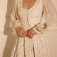 Retro Apricot A Line Long Sleeve Chiffon Lace Short Prom Dress Homecoming Dress SH6395