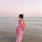 Pink Lily Sheath Straps Chiffon Long Prom Dress Vacation Dress SH6258