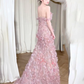 Romantic A Line Off the Shoulder Floral Tulle Prom Dress 16th Birthday Dress SH4137