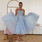 Pink A Line Spaghetti Strap Tulle 18th Birthday Dress Prom Dress SH3848