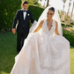 Pretty Vintage Ball Gown Halter White Lace Satin Open Back Long Wedding Dress SH4935