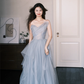 Elegant A Line Sweetheart Neck Beaded Tulle Prom Dress Party Dresses SH4594