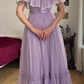 Vintage A Line Off the Shoulder Lilac Tulle Prom Dress Evening Dress Date Dress SH5633