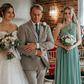 Sage Green Chiffon One Shoulder A-line Long Bridesmaid Dresses SH5583