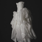 Flowy A Line Sweetheart Neck Pleated White Organza Wedding Dress SH4528