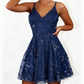Silver Homecoming Dresses, Short Backless Homecoming Dresses, Short Hoco Dress P01602