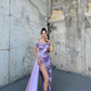 Apricot Sheath Spaghetti Strap Satin Prom Dress Wedding Guest Dress SH4747