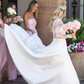 Simple Pink Sheath Strapless Satin Long Bridesmaid Dress SH6308