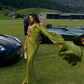 Elegant Sheath Long Sleeve Green Satin Long Open Back Prom Dress Evening Dress SH1556