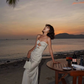 Sexy White Sheath Sweetheart Neck Satin Long Prom Dress Date Dress SH4898