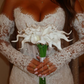 Romantic Sheath Sweetheart Neck Exquisite White Lace Wedding Dress SH8548