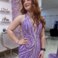 Shiny Purple Sequin Sheath Halter Slit Prom Dress Party Evening Dress SH7241