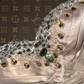 Gorgeous Mermaid Sweetheart Neck Beaded Pleated Champagne Satin Long Prom Dress Party Dress SH3048