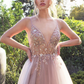 Pink Gentle  Exquisited Beaded Tulle Prom Dress Long Prom Dresses Evening Dress S405