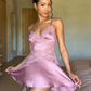 Charming A Line Spaghetti Straps Purple Short Homecoming Dress with Lace SH7900