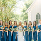 Simple Mermaid Spaghetti Straps Blue Long Bridesmaid Dresses with Bow Back/Formal Wear Dresses SH2547