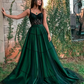 Stylish green tulle long prom dress, green evening dress KS2533