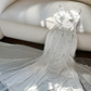 Gentle Mermaid V Neck Beaded Appliques White Chiffon Long Prom Dress Evening Dress SH2983