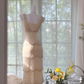 Charming Sheath V Neck Layered Appliques Ivory Chiffon Party Dress Evening Dress SH2965