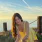 Simple A Line V Neck Yellow Satin Short Prom Dress Homecoming Dress SH6389