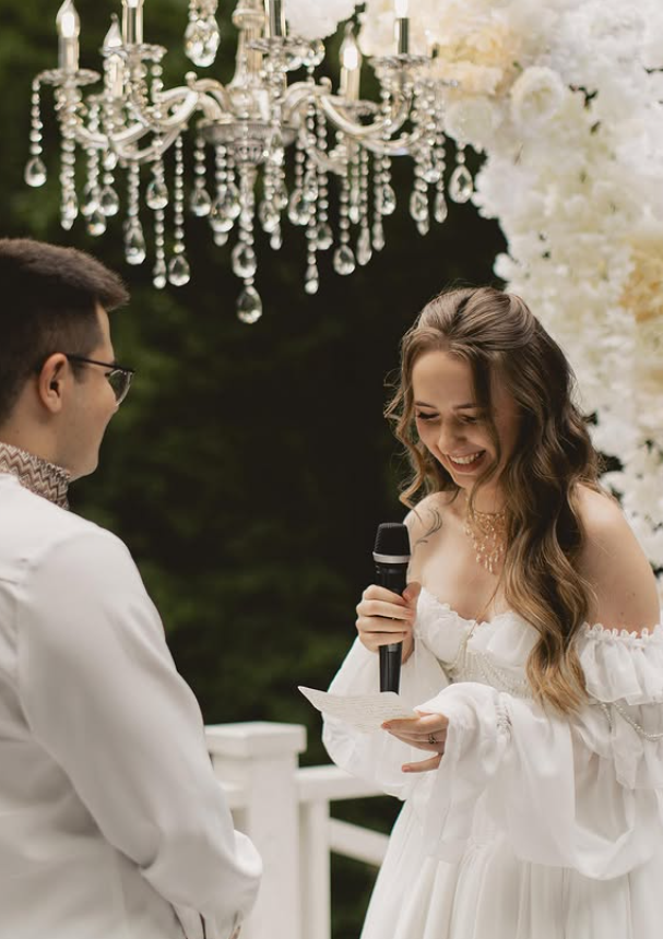 Pretty White A Line Long Sleeve Pearl Chiffon Prom Dress Wedding Dress SH6704