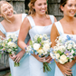 Gentle Baby Blue Sheath Strap Satin Long Bridesmaid Dress SH6305
