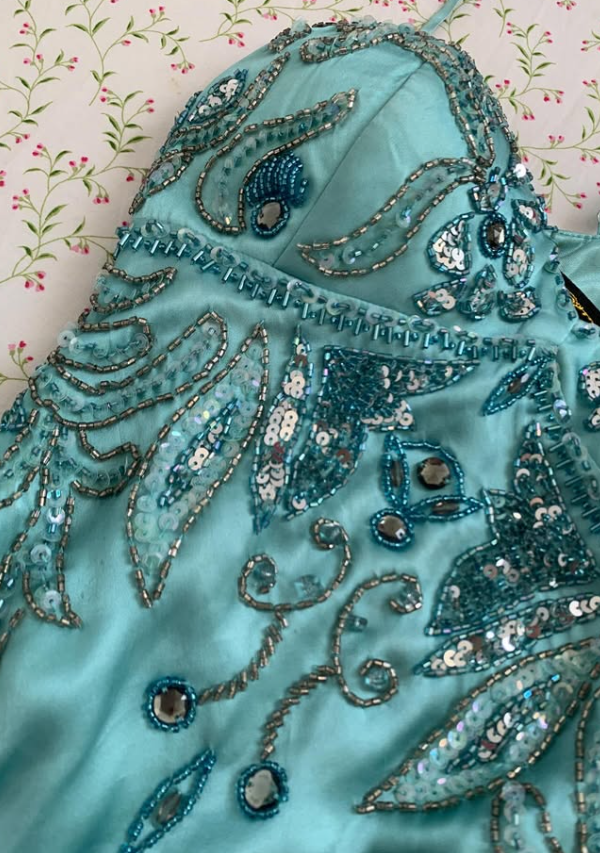 Vintage A Line Beaded Chiffon Satin Short Prom Dress Homecoming Dress SH7419