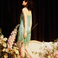 Shiny Bright Green Sequin A Line Spaghetti Strap Short Homecoming Dress Cocktail Dress SH3577