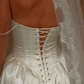 Beautiful A Line Spaghetti Strap White Simple Satin Wedding Dress SH6033