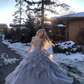 Exquisite Beaded A Line Off the Shoulder Grey Tulle Long Evening Dress Party Dress SH3487