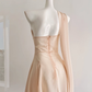 Apricot A Line One Shoulder Flower Chiffon Short Homecoming Dress Cocktail Dress SH3051