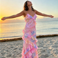Unique Pink Ruffles Long Prom Dress Evening Dress SH978