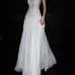 Shiny Exquisite Beaded Sequin A Line Straps White Chiffon Long Wedding Dress SH6628