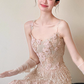 Exquisite Sheath Spaghetti Strap Beaded Tulle Prom Dress Evening Dress Party Dress SH4091