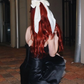 Cute A Line Strapless Black Satin White Tulle Short Cocktail Dresses Homecoming Dresses SH2677