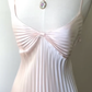 Simple A Line Spaghetti Straps Pleated White Satin Chiffon Prom Dress Evening Dress SH4243