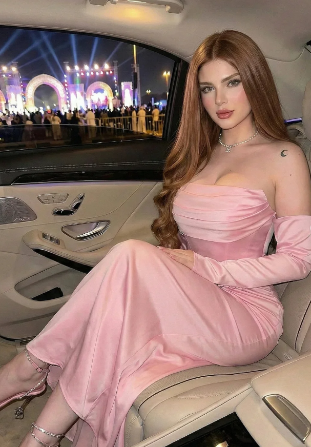 Elegant Mermaid Long Sleeve Pink Satin Prom Dress Evening Dress SH5526