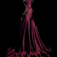 Chic Burgundy A Line Exquisite Embroidery Beaded Satin Prom Dress Evening Gown SH5423