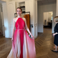 Elegant A Line Halter Pink Ombre Chiffon Long Prom Dress Evening Dress SH7701